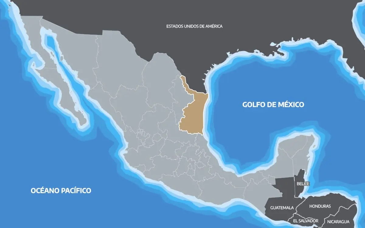 Mapa de la costa mexicana señalando la región de Zihuatanejo-Ixtapa